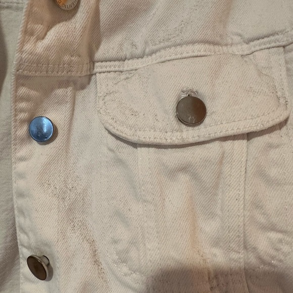 ZARA WHITE CROPPED DENIM JACKET - Picture 4 of 4